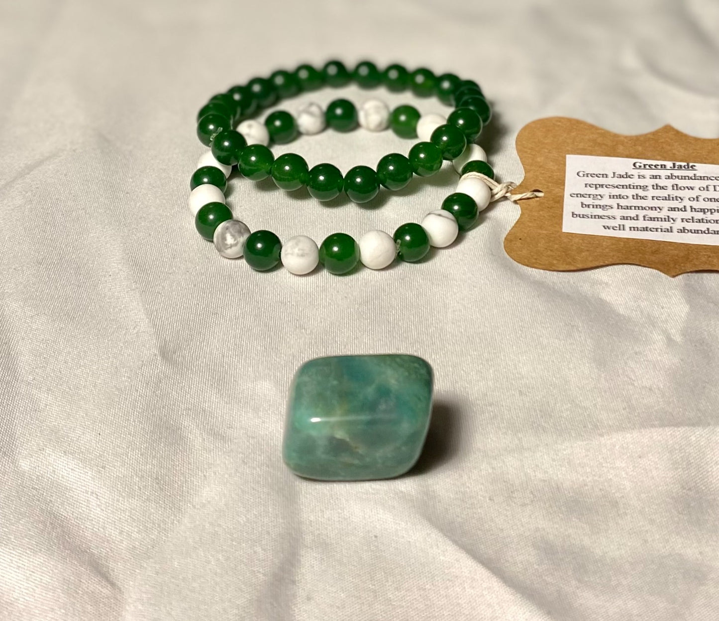 Green Jade and Howlite Bracelet Set