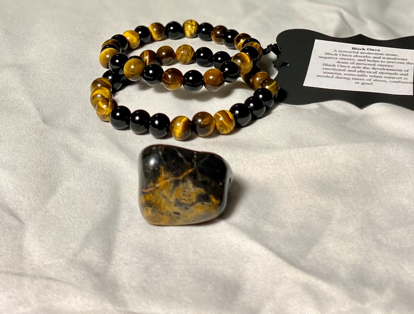 Tigers Eye & Black Onyx Bracelet Set