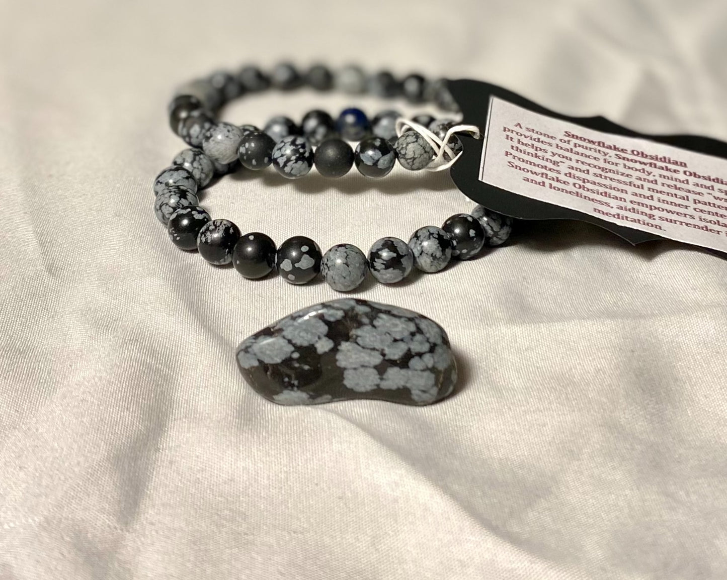 Snowflake Obsidian Bracelet Set