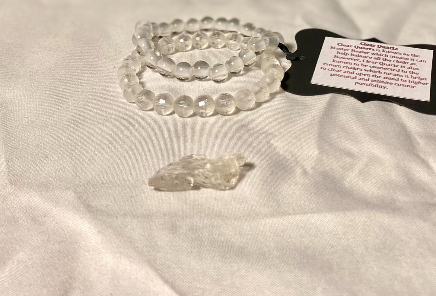 Clear Quartz Bracelet Set