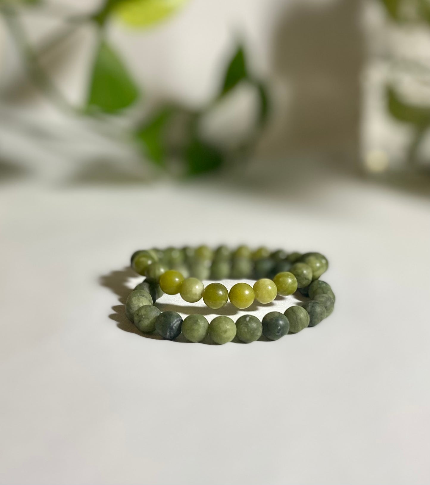 Olivine Jade Bracelet Set