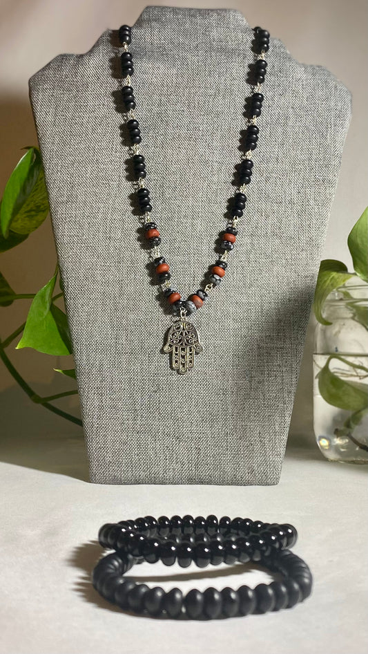 Black Onyx, Red Jasper & Snowflake Obsidian