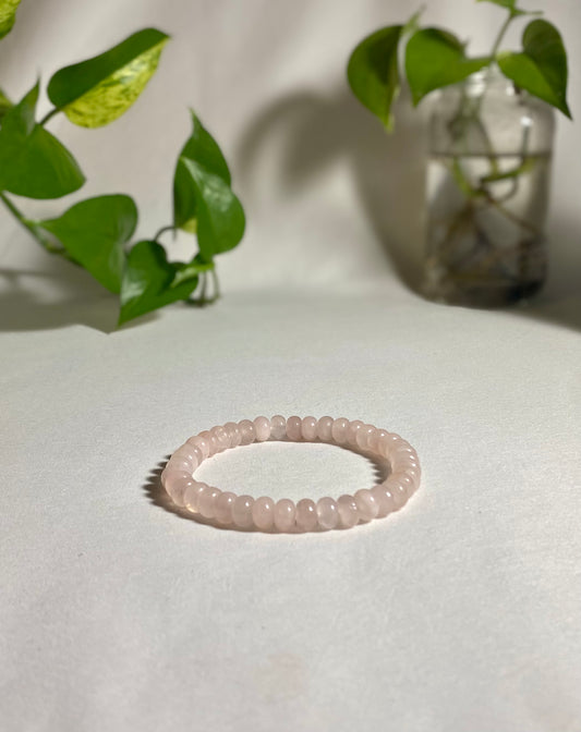 Rose Quartz Bracelet - Rondelle Stones