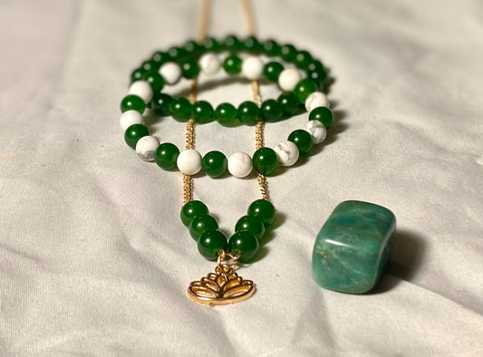 Green Jade & Howlite Set